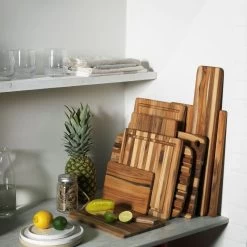 TeakHaus Edge Grain Cutting/Serving Board (Rectangle) | 12" X 8" X 0.55" 12 TeakHaus Edge Grain Cutting/Serving Board (Rectangle) | 12" X 8" X 0.55" -Cookware & Knives Shop 04.2 essential