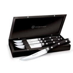 Wusthof Classic Ikon 4-Piece Steak Knife Set With Wood Box