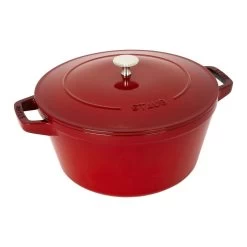 Staub Stackable Cocotte, Braiser, And Grill Pan With Lid | Cherry 17 Staub Stackable Cocotte, Braiser, And Grill Pan With Lid | Cherry -Cookware & Knives Shop 14552606 01