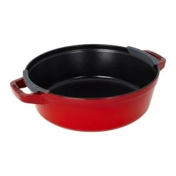 Staub Stackable Cocotte, Braiser, And Grill Pan With Lid | Cherry 16 Staub Stackable Cocotte, Braiser, And Grill Pan With Lid | Cherry -Cookware & Knives Shop 14552606 02