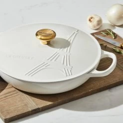 Le Creuset 3.5Qt Signature Braiser Eiffel Tower Collection | White -Cookware & Knives Shop 16309scr cd3e68463c94ec1