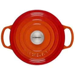 Le Creuset 2 Qt. Round Signature Cast Iron Dutch Oven With Stainless Steel Knob | Flame Orange -Cookware & Knives Shop 182ss c
