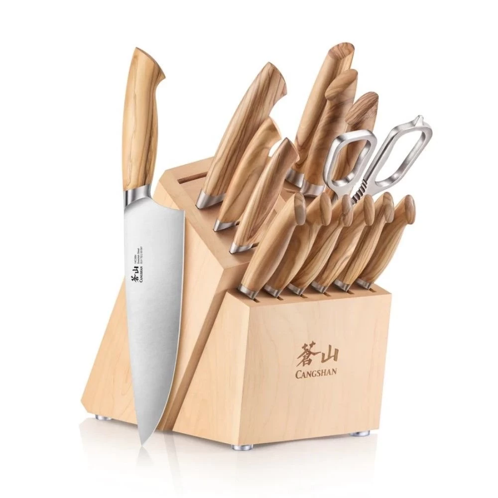 Cangshan Cutlery Oliv Series 15-Piece Knife Block Set 3 Cangshan Cutlery Oliv Series 15-Piece Knife Block Set