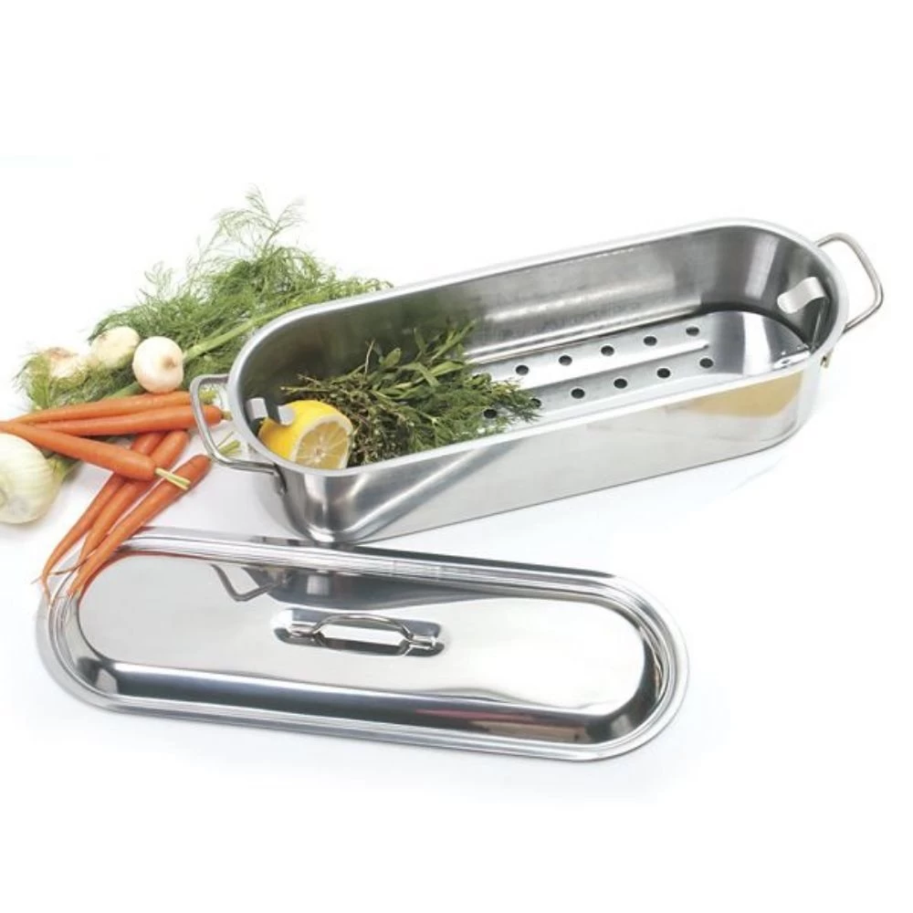 Norpro 18 Inch Stainless Steel Fish Poacher 4 Norpro 18 Inch Stainless Steel Fish Poacher - Image 2