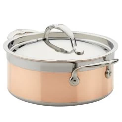 Hestan CopperBond Induction Cookware 3 Qt Covered Soup Pot -Cookware & Knives Shop 30565 hestan copperbond 3 qt soup pot