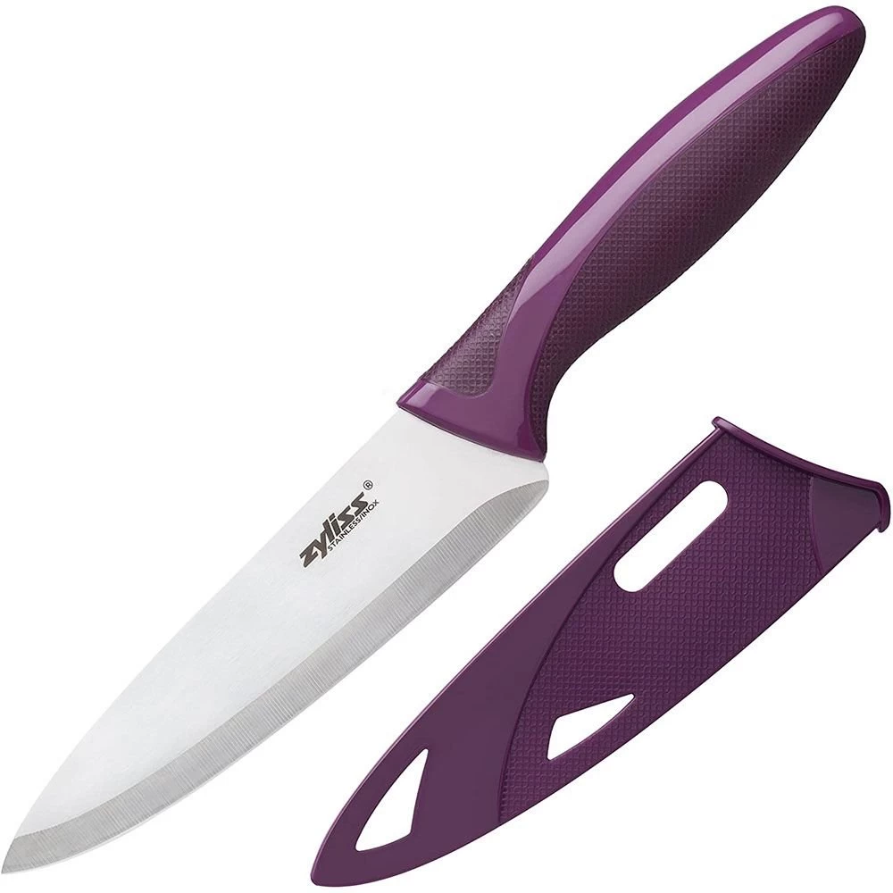 Zyliss 5" Utility Knife With Cover | Purple 3 Zyliss 5" Utility Knife With Cover | Purple