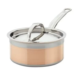 Hestan CopperBond Induction Cookware 1.5 Qt Covered Saucepan -Cookware & Knives Shop 31593 hcb 1.5 qt hestan copperbond saucepan