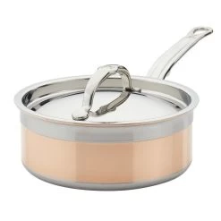Hestan CopperBond Induction Cookware 2 Qt Covered Saucepan -Cookware & Knives Shop 31594 hcb 2qt copperbond saucepan with lid
