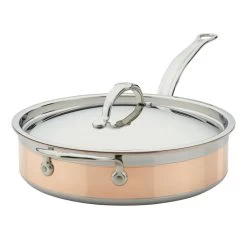 Hestan CopperBond Induction Cookware 3.5 Qt Covered Saute With Helper Handle -Cookware & Knives Shop 31598 hcb hestan copperbonde 3.5qt saute pan with helper handle
