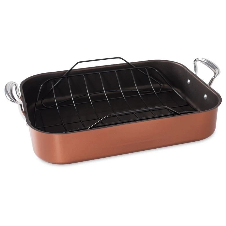 Nordic Ware Extra Large Copper Turkey Roaster With Rack 3 Nordic Ware Extra Large Copper Turkey Roaster With Rack