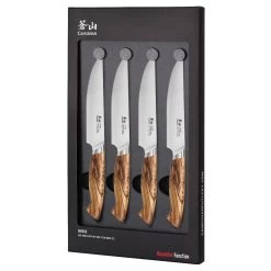 Cangshan Cutlery Oliv Series 4 Piece Steak Knife Set -Cookware & Knives Shop 4pc fine edge steak knife set oliv