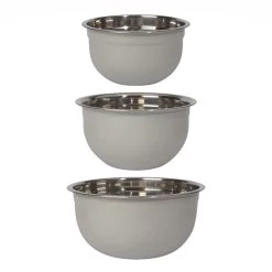 Now Designs By Danica Stainless Steel Mixing Bowls (Set Of 3) | Matte Fog