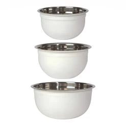 Now Designs By Danica Stainless Steel Mixing Bowls (Set Of 3) | Matte White