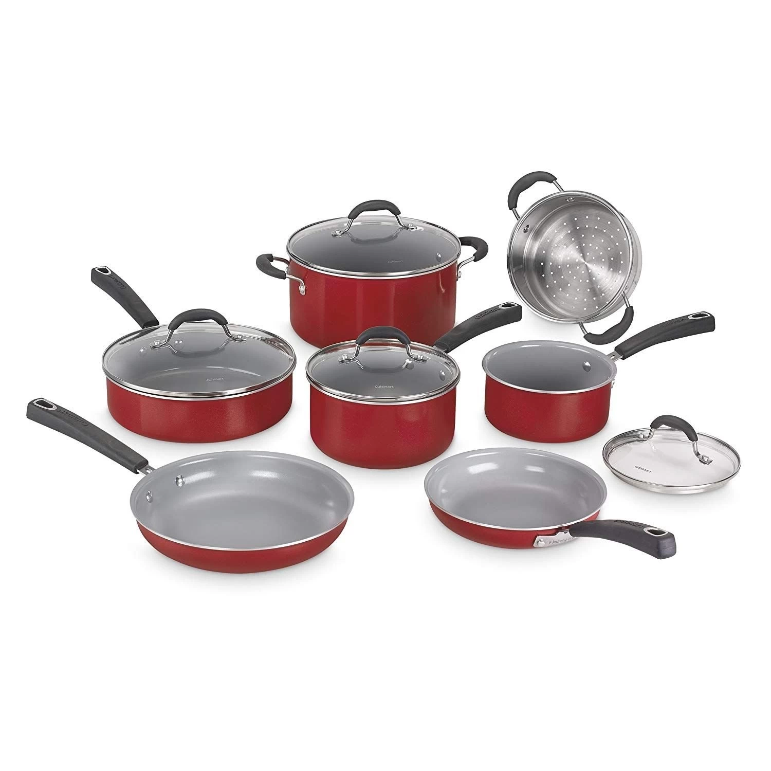 Cuisinart Advantage Ceramica XT 11-Piece Cookware Set | Red 3 Cuisinart Advantage Ceramica XT 11-Piece Cookware Set | Red
