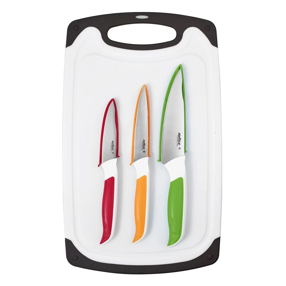 Zyliss Comfort Cutting Board & Knife Set 3 Zyliss Comfort Cutting Board & Knife Set