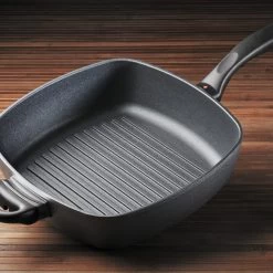 Swiss Diamond | HD Deep Square Grill Pan - 11" X 11" -Cookware & Knives Shop 66281 wood 2017 10 27 20 11 39 utc