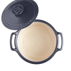 Emile Henry 4-Quart Sublime Stewpot | Indigo -Cookware & Knives Shop 664740 sublime dutch oven top open