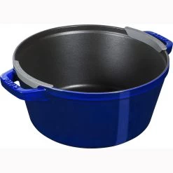 Staub Stackable Cocotte, Braiser, And Grill Pan With Lid | Dark Blue -Cookware & Knives Shop 71kzfrbsyol. ac sl1500