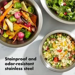 OXO Good Grips 3-Piece Stainless Steel Mixing Bowl Set | White -Cookware & Knives Shop 81svsk4cbls. ac sl1500