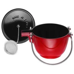 Staub 1 Qt. Round Tea Kettle | Cherry Red -Cookware & Knives Shop 872078006792 2