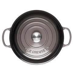 Le Creuset 2.25 Qt. Signature Enameled Cast Iron Braiser With Stainless Steel Knob | Oyster Grey -Cookware & Knives Shop actual top oyster