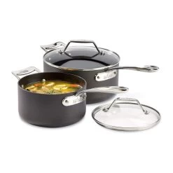 All-Clad Essentials Nonstick Hard Anodized Sauce Pan Set | 2-Piece