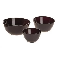 Mosser Glass 3-Piece Mixing Bowl Set (20oz, 40oz, 60oz) | Black Raspberry