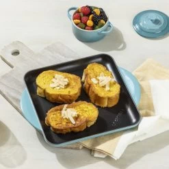 Le Creuset 9.5" Square Signature Enameled Cast Iron Griddle Pan | Caribbean Blue -Cookware & Knives Shop cargriddle5