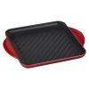 Le Creuset 9.5" Square Signature Enameled Cast Iron Grill Pan | Cerise/Cherry Red -Cookware & Knives Shop cerisegrill1