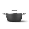 SMEG 5 Qt. Nonstick Casserole Dish With Lid | Black -Cookware & Knives Shop ckfc2411blm