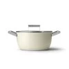 SMEG 5 Qt. Nonstick Casserole Dish With Lid | Cream -Cookware & Knives Shop ckfc2411crm