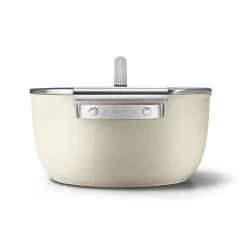 SMEG 5 Qt. Nonstick Casserole Dish With Lid | Cream -Cookware & Knives Shop ckfc2411crm 5