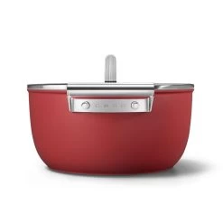 SMEG 5 Qt. Nonstick Casserole Dish With Lid | Red -Cookware & Knives Shop ckfc2411rdm 5