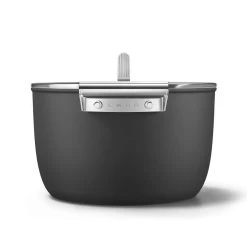 SMEG 8 Qt. Nonstick Casserole Dish With Lid | Black -Cookware & Knives Shop ckfc2611blm 5