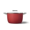SMEG 8 Qt. Nonstick Casserole Dish With Lid | Red -Cookware & Knives Shop ckfc2611rdm