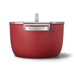 SMEG 8 Qt. Nonstick Casserole Dish With Lid | Red -Cookware & Knives Shop ckfc2611rdm 5