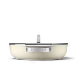 SMEG 4 Qt. Nonstick Deep Pan With Lid | Cream -Cookware & Knives Shop ckfd2811crm 5