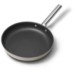 SMEG 12" Nonstick Fry Pan | Cream -Cookware & Knives Shop ckff3001crm 2