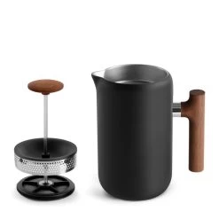 Fellow Clara French Press | Matte Black & Walnut -Cookware & Knives Shop clara french press 02 matte black walnut 03 900x