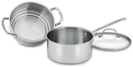 Cuisinart Chef's Classic Stainless Steel 3-Piece Chef's Classic Steamer Set 3 Cuisinart Chef's Classic Stainless Steel 3-Piece Chef's Classic Steamer Set