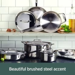 All-Clad D5 Brushed Stainless Steel Fry Pan | 10" -Cookware & Knives Shop d55 10