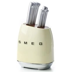 SMEG 7-Piece Knife Block Set | Cream
