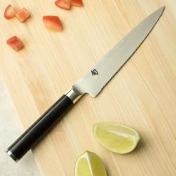 Shun Classic 6" Serrated Utility Knife 12 Shun Classic 6" Serrated Utility Knife -Cookware & Knives Shop dm0722 guac lifestyle1