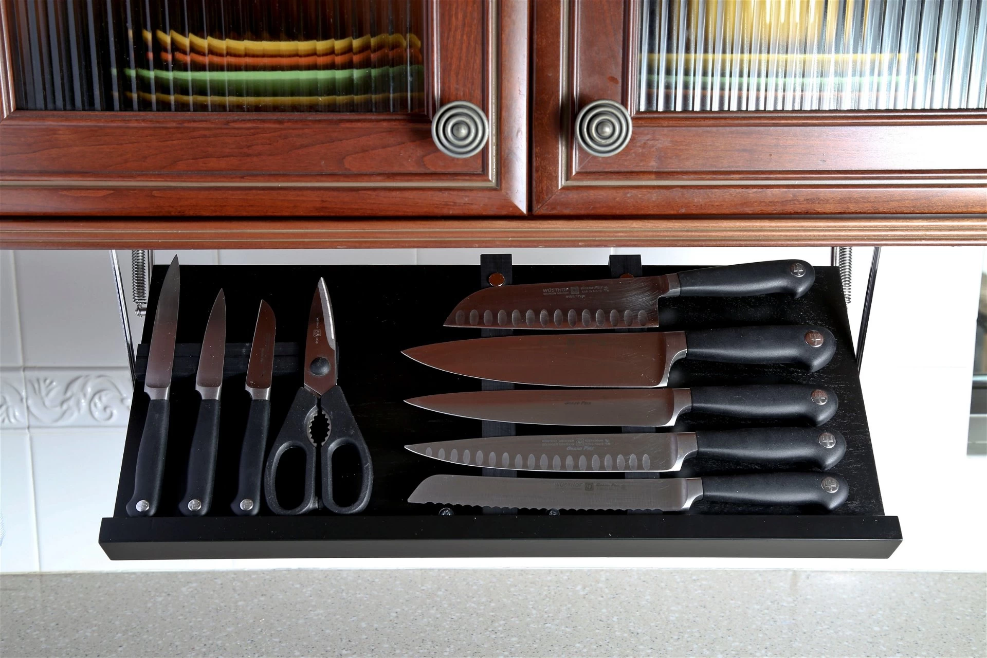 Drop Block Under Cabinet Knife Storage Rack - Large, Black 4 Drop Block Under Cabinet Knife Storage Rack - Large, Black - Image 2