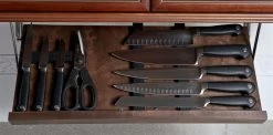 Drop Block Under Cabinet Knife Storage Rack - Large, Walnut 8 Drop Block Under Cabinet Knife Storage Rack - Large, Walnut -Cookware & Knives Shop dropblockwalnut2knifestorage