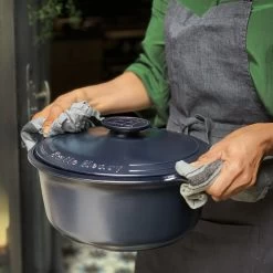 Emile Henry 7.5-Quart Sublime Stewpot | Indigo -Cookware & Knives Shop eh 47x0 life sublime cocotte dutchoven carrying 24a2361 v