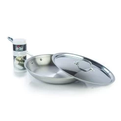 All-Clad D3 Stainless Steel 12.5" Fry Pan + Cleaner