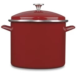 Cuisinart Chef's Classic 12-Quart Enamel On Steel Stockpot With Cover | Red