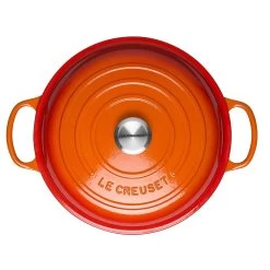Le Creuset 2.25 Qt. Signature Enameled Cast Iron Braiser With Stainless Steel Knob | Flame Orange 11 Le Creuset 2.25 Qt. Signature Enameled Cast Iron Braiser With Stainless Steel Knob | Flame Orange -Cookware & Knives Shop flame main 3