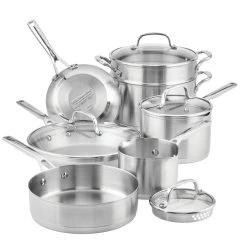 KitchenAid Stainless Steel 3-Ply Cookware Set | 11-Piece